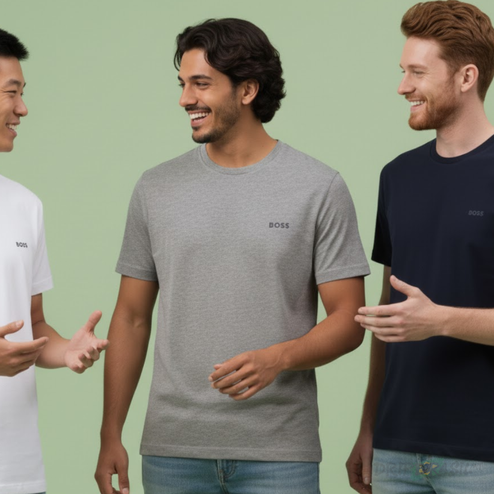 3 Camisetas Hugo Boss Básica 100% Algodão