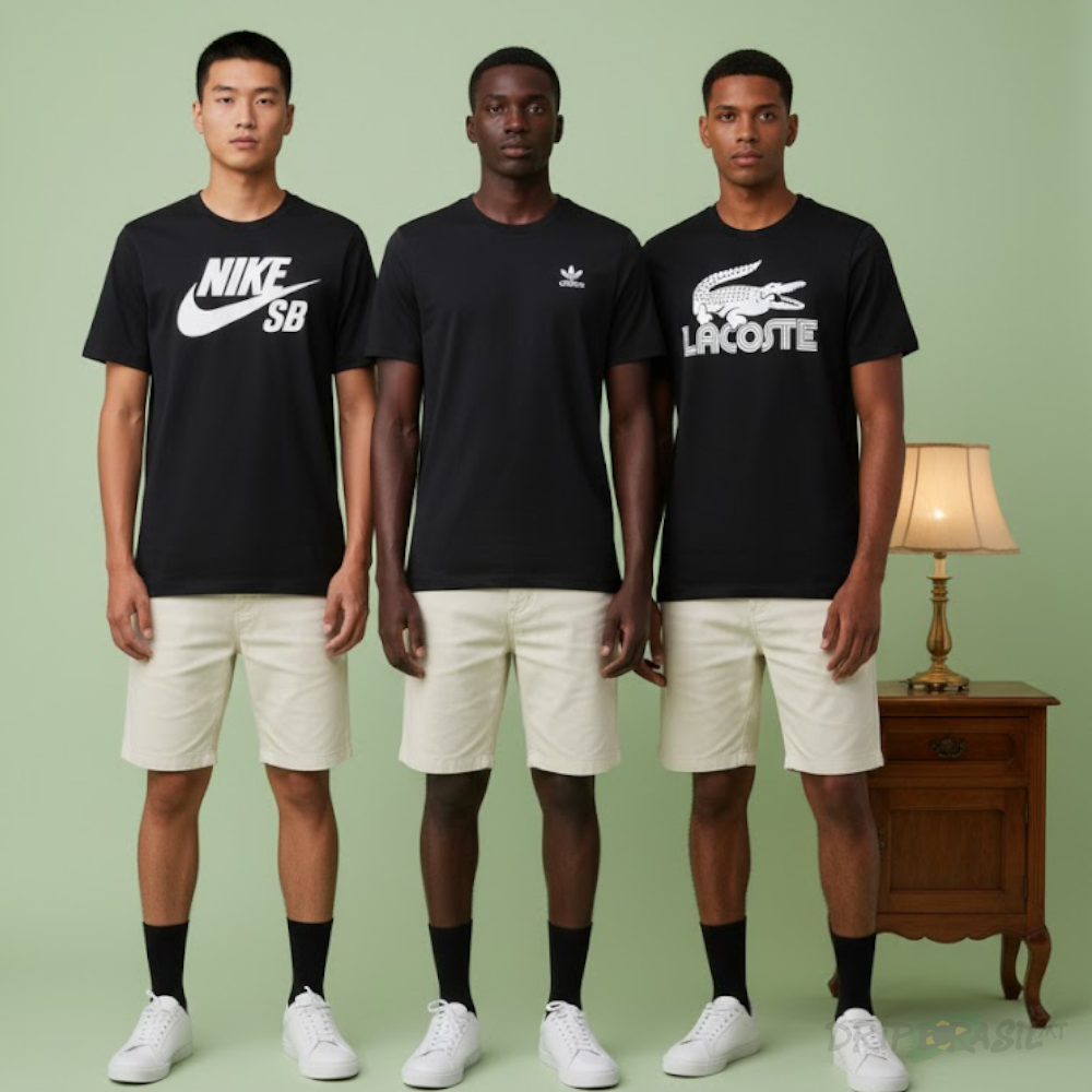 3 Camisetas algodão Nike Adidas e Lacoste Estampa em DTF