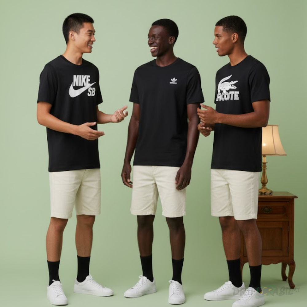 3 Camisetas algodão Nike Adidas e Lacoste Estampa em DTF