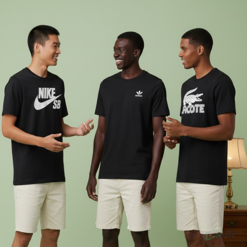 3 Camisetas algodão Nike Adidas e Lacoste Estampa em DTF